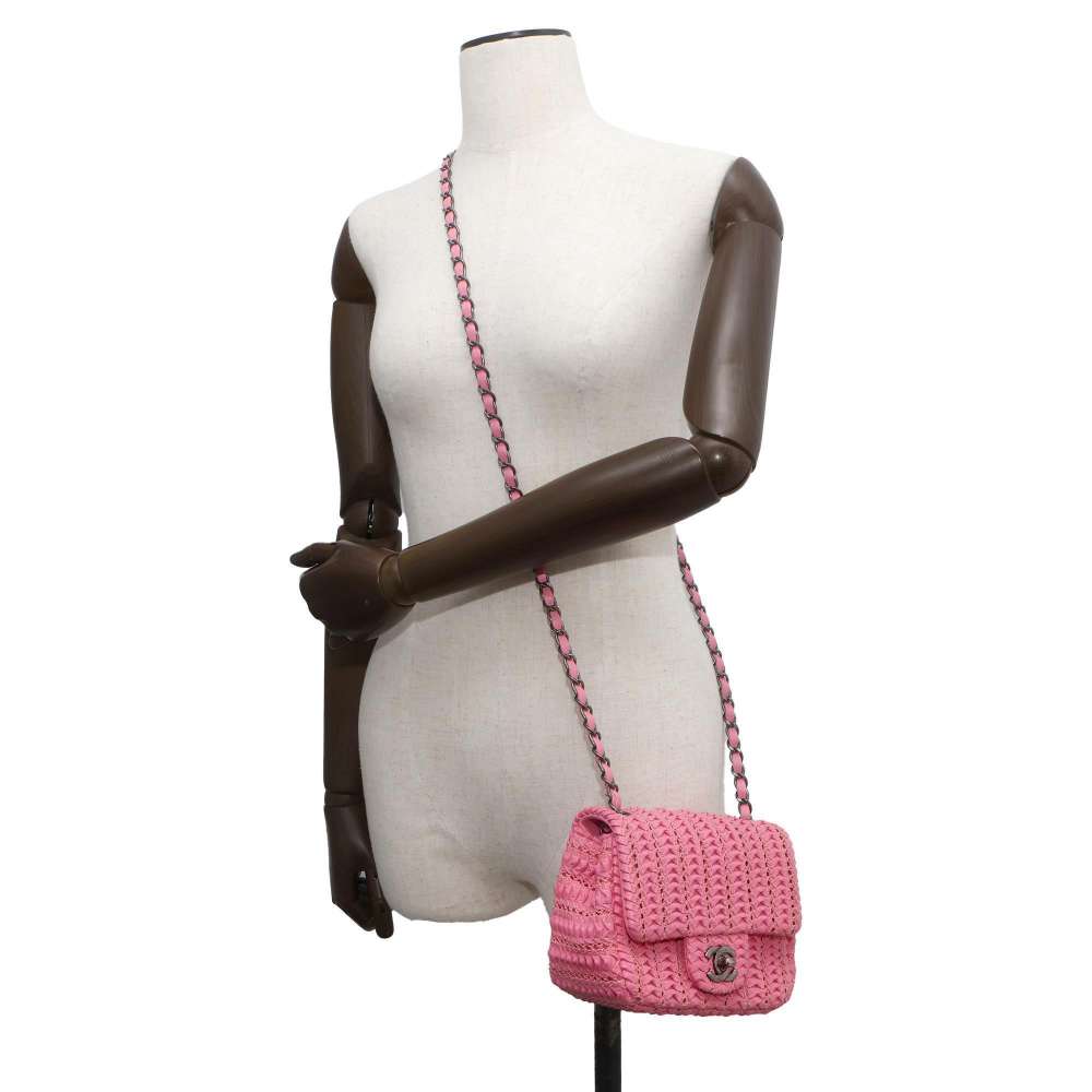 Chanel Cloche ChainShoulder Pink A68801 Leather Size Mini