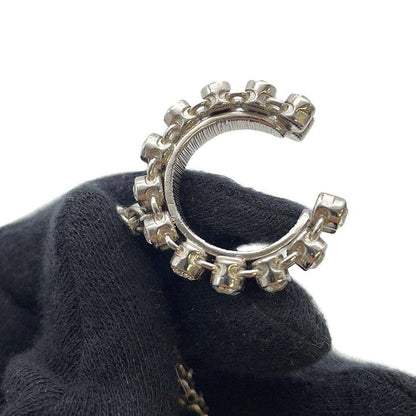 Chanel Finger Bracelet Ring Bracelet CC Logo Size S Silver AB7144 Metal  Rhinestone