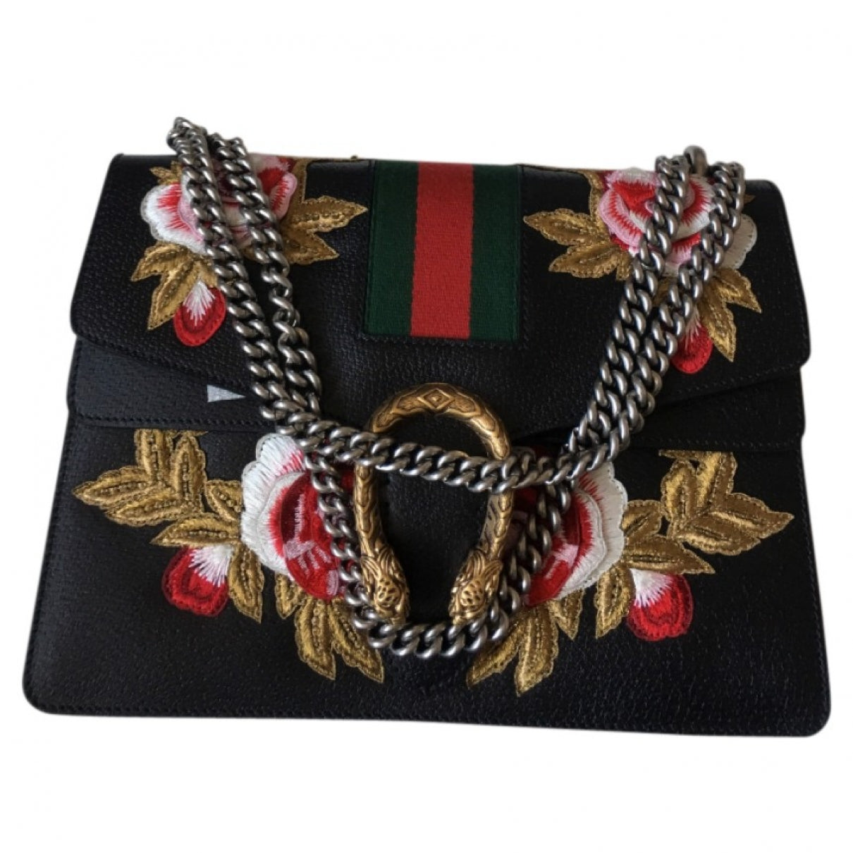 Gucci dionysus black leather handbag