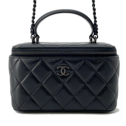 Chanel Matelasse 2WAY Vanity Case Black AP2199 Lambskin
