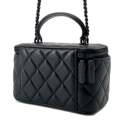 Chanel Matelasse 2WAY Vanity Case Black AP2199 Lambskin