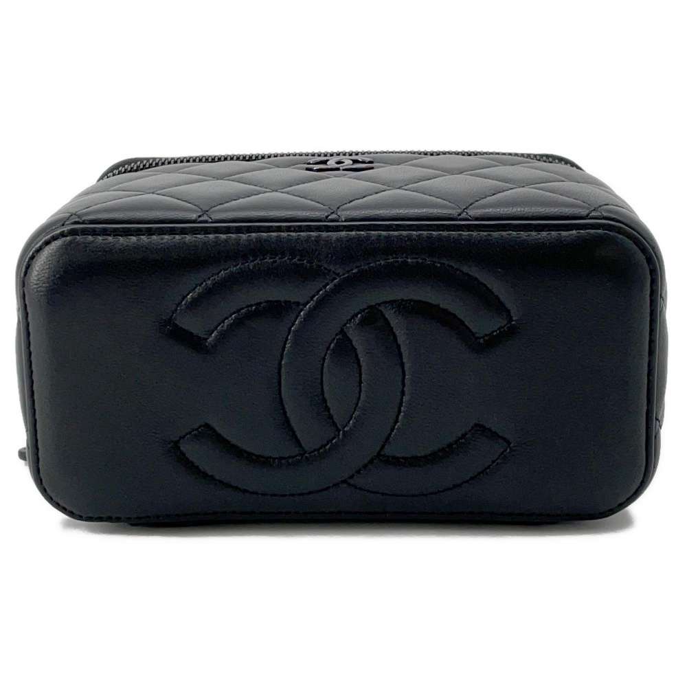 Chanel Matelasse 2WAY Vanity Case Black AP2199 Lambskin