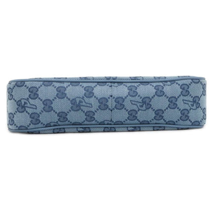 GUCCI PALACE x GUCCI Collaboration Half Moon Mini Shoulder Bag Blue 723737 GG Canvas Leather