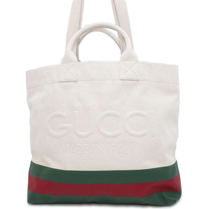 GUCCI Tote Bag with embossed details Natural 782741 Canvas