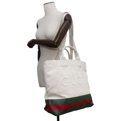 GUCCI Tote Bag with embossed details Natural 782741 Canvas