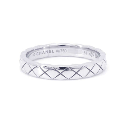 Chanel Coco Crash Ring Size 51/#11 J11793 18K White Gold