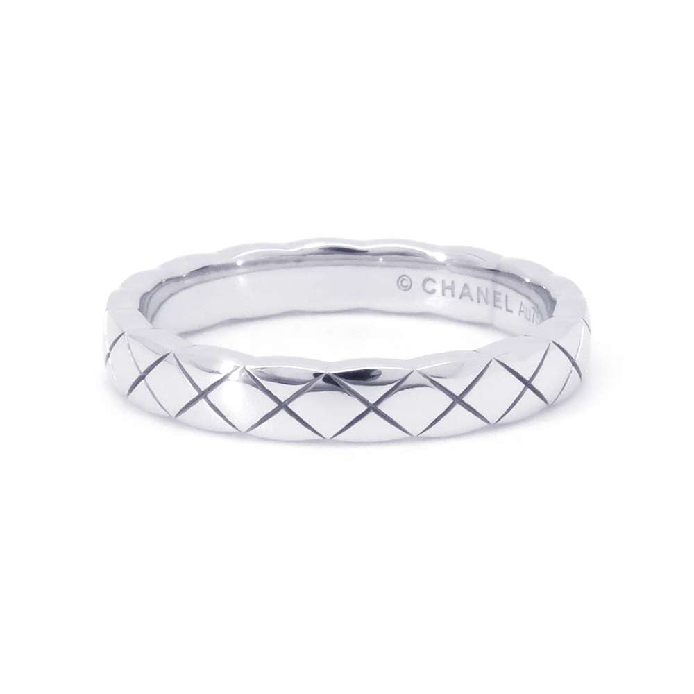 Chanel Coco Crash Ring Size 51/#11 J11793 18K White Gold