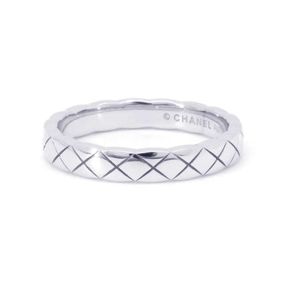 Chanel Coco Crash Ring Size 51/#11 J11793 18K White Gold