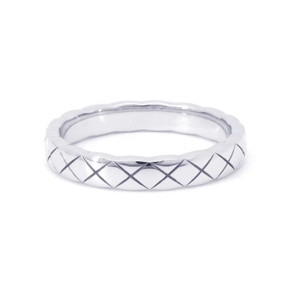 Chanel Coco Crash Ring Size 51/#11 J11793 18K White Gold