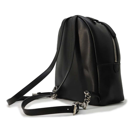 FENDI Ribbon Pearl Backpack Black 8BZ038 Leather Faux Pearl