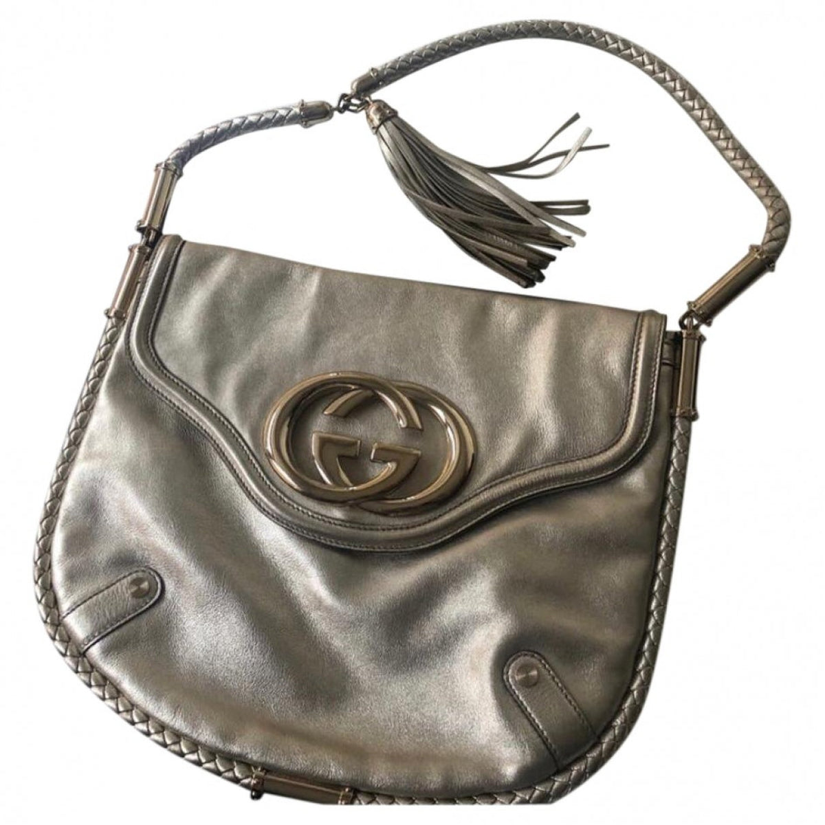 Gucci gold leather handbag