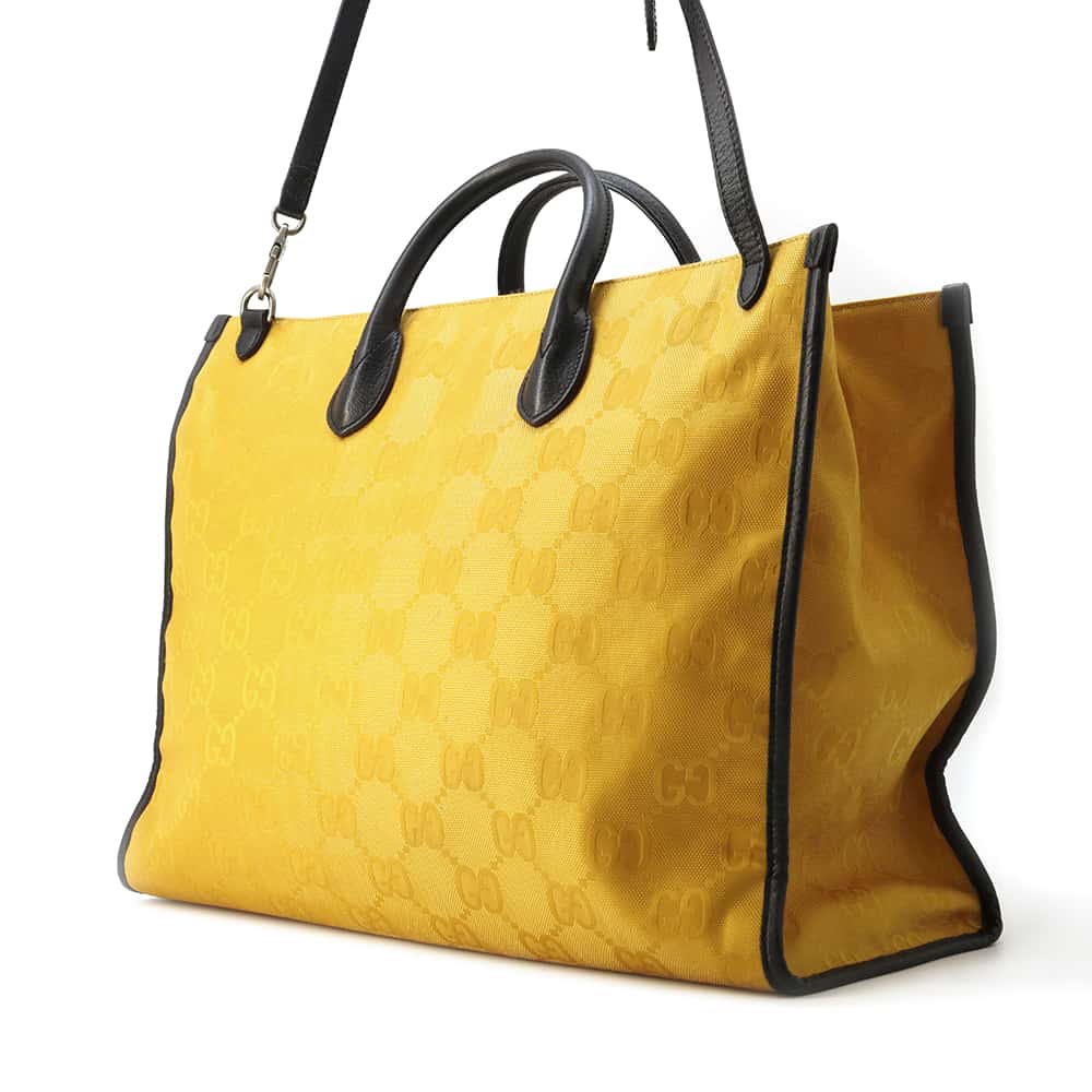 GUCCI Off the Grid 2way Tote Bag Yellow/Black 630353 Nylon Leather