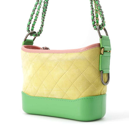 Chanel Gabriel ChainShoulder Bag Yellow/Green/Pink A91810 Suede leather