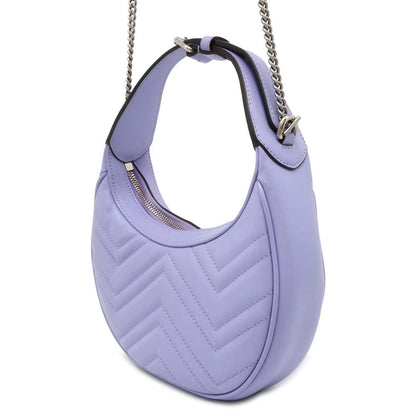 GUCCI GG Marmont Handbag Half Moon Purple 699514 Leather