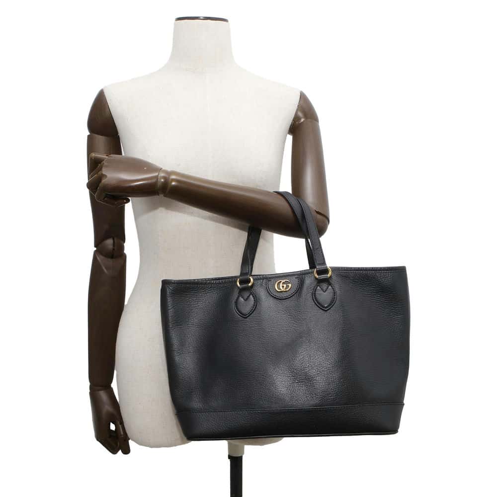 GUCCI Tote Bag Black 765043 Leather Size Small