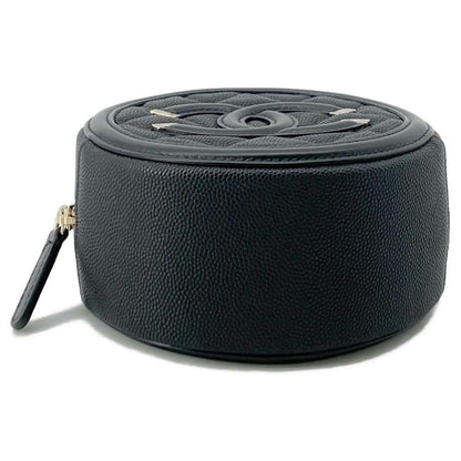 Chanel CCFiligree Round ChainShoulder Bag Black AP0365 Caviar Leather