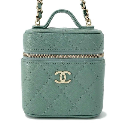 Chanel Small Vanity Shoulder Bag Green AP2503 Caviar Leather