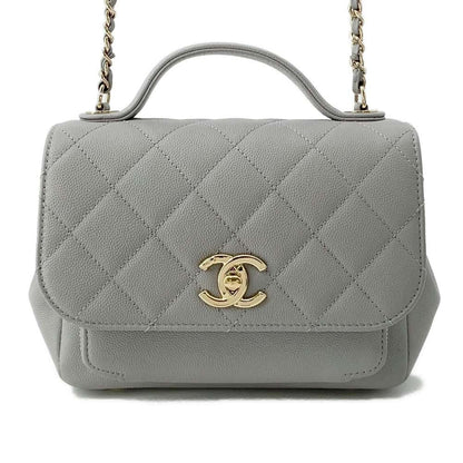 Chanel Matelasse Business Affinity Shoulder Bag Gray A93749 Leather