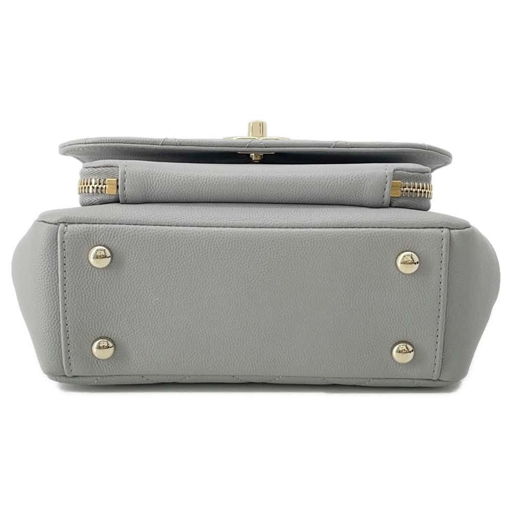 Chanel Matelasse Business Affinity Shoulder Bag Gray A93749 Leather