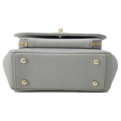 Chanel Matelasse Business Affinity Shoulder Bag Gray A93749 Leather