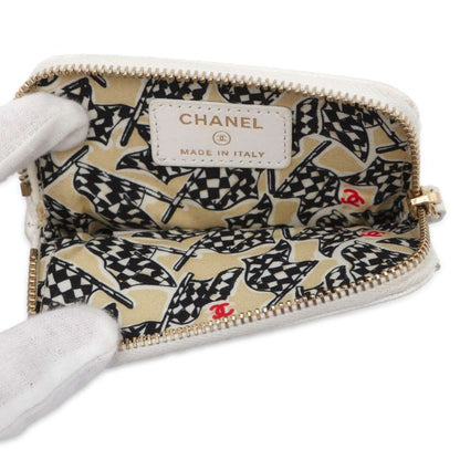 Chanel Matelasse Coin Card Case White AP3138 Caviar Leather