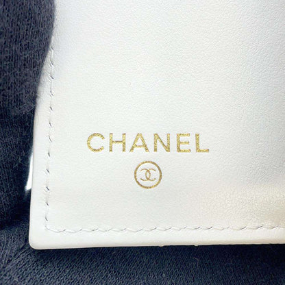 CHANEL Matelasse Classic Small Flap Wallet White AP0230 Caviar Leather