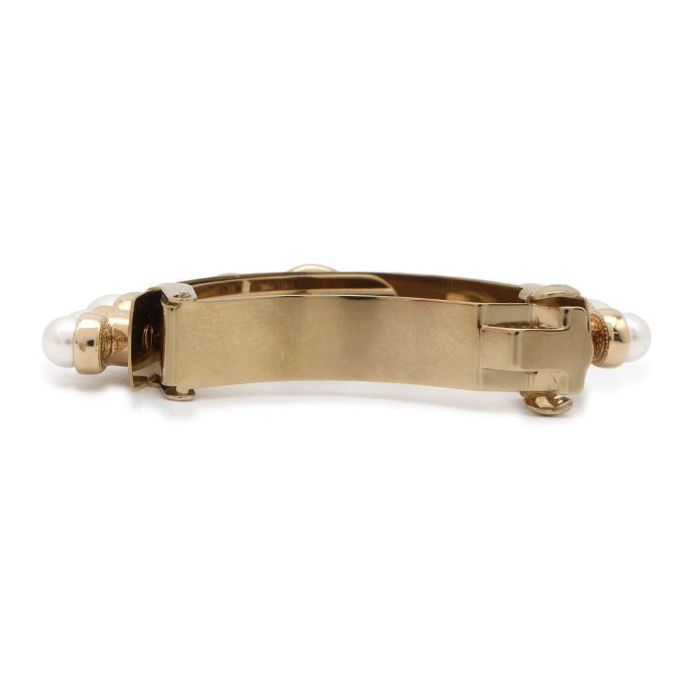 Chanel CC Logo Valletta Gold Pearl Metal