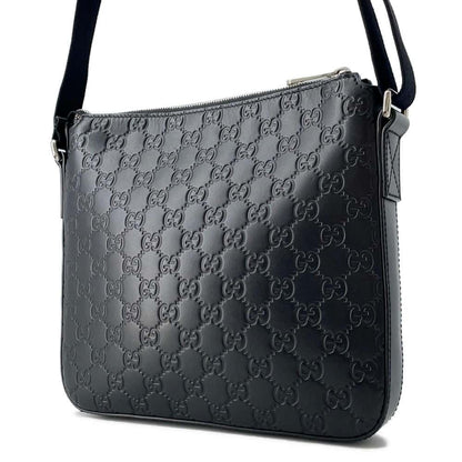 GUCCI Guccissima Messenger Bags Black 406410 Leather