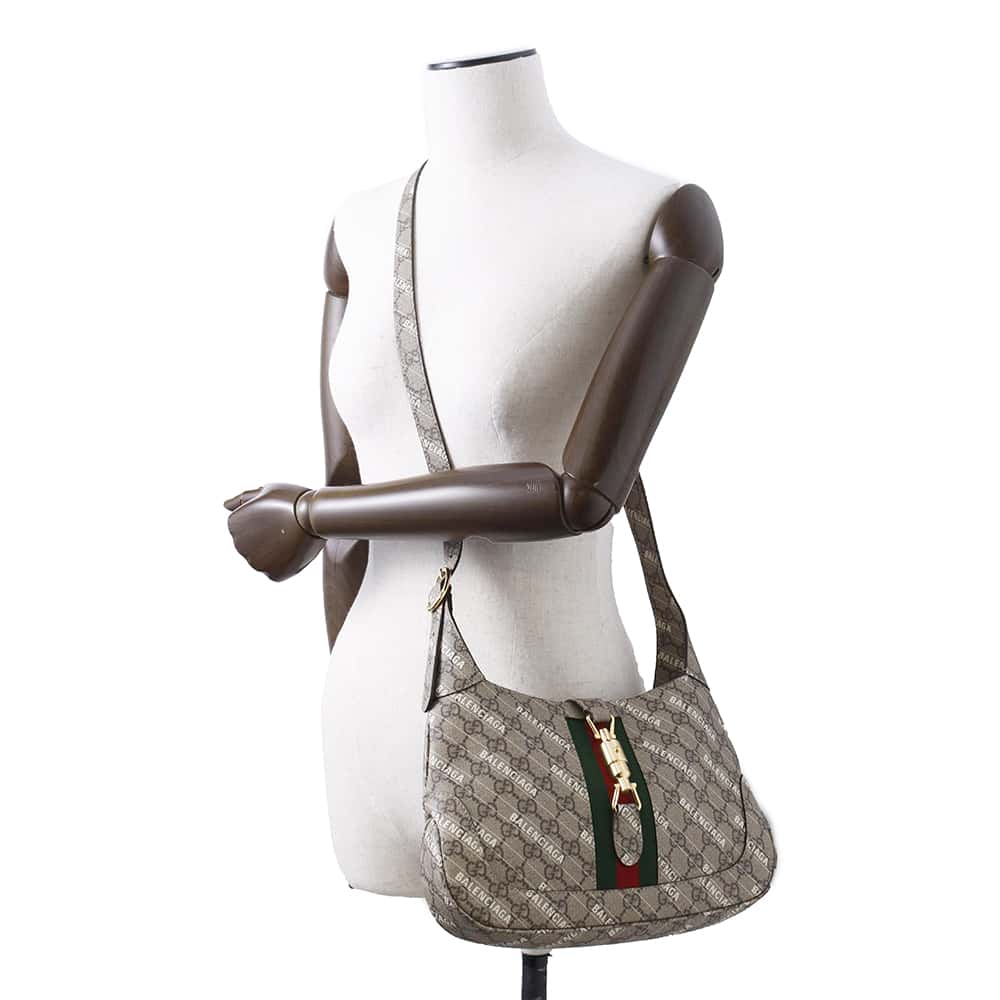 GUCCI Hacker Project Jackie 1961 Shoulder Bag Beige 636706 PVC Leather