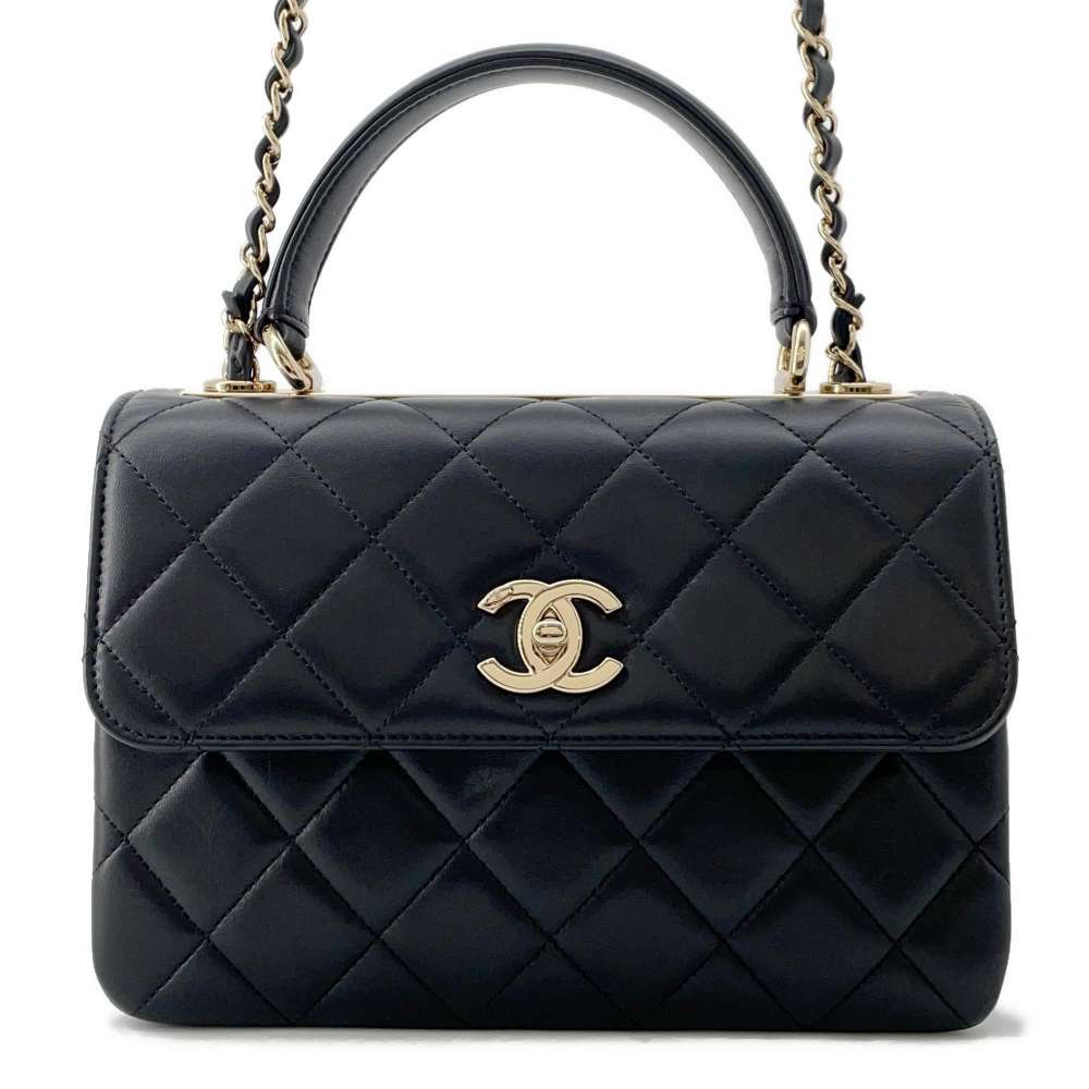 Chanel Trendy CC 2WAY Chain Top Handle Bag Black A92236 Lambskin