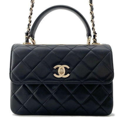 Chanel Trendy CC 2WAY Chain Top Handle Bag Black A92236 Lambskin