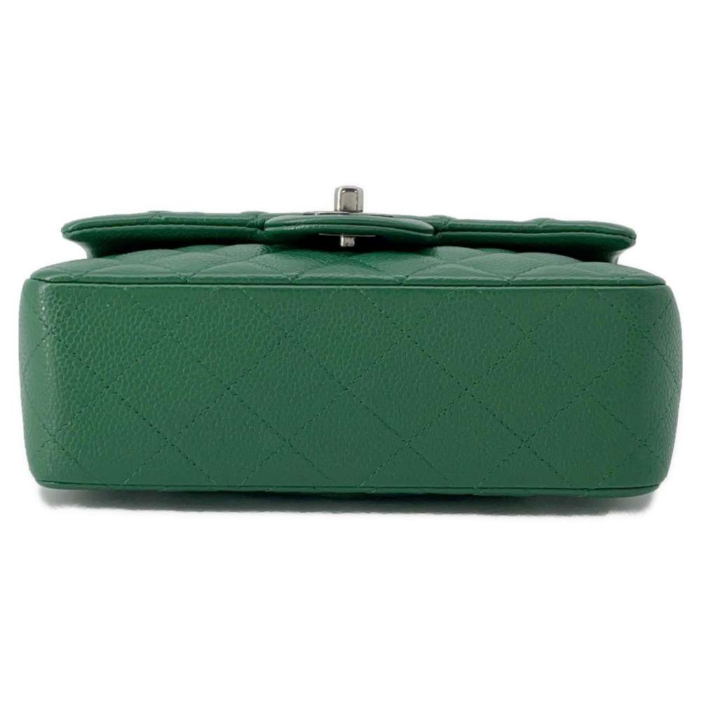 Chanel Matelasse ChainShoulder Bag Green A69900 Caviar Leather Size 20