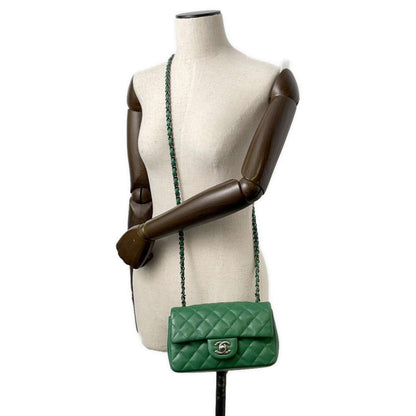 Chanel Matelasse ChainShoulder Bag Green A69900 Caviar Leather Size 20
