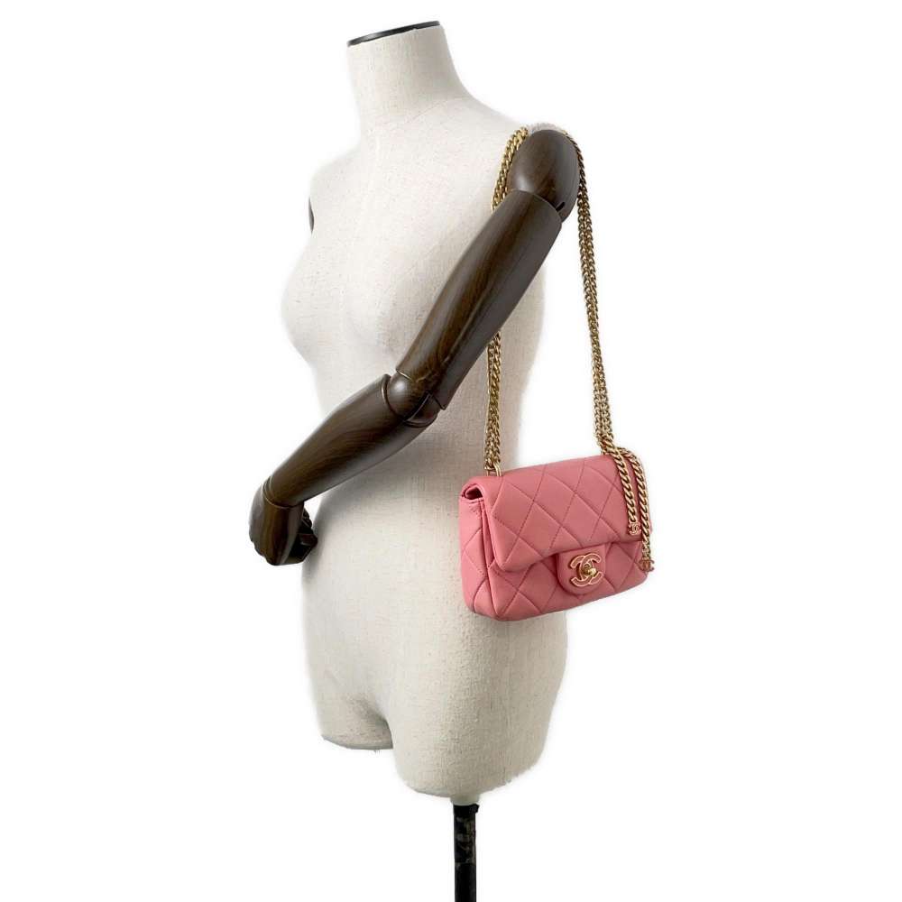 Chanel Matelasse ChainShoulder Bag Pink AS3114 Lambskin