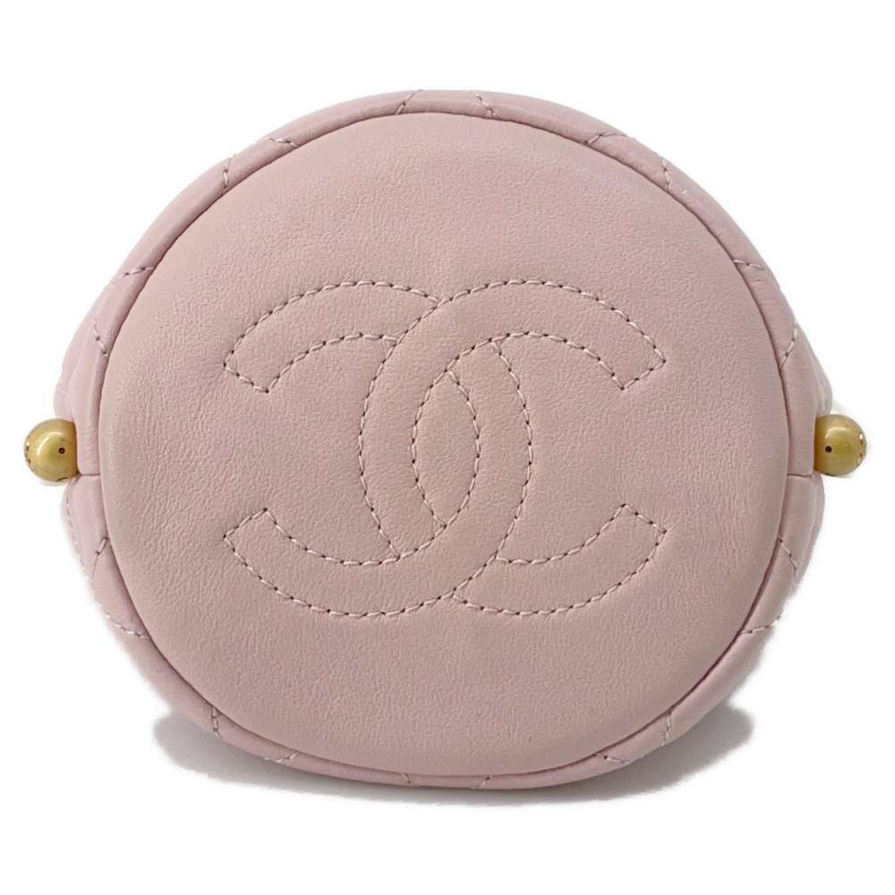 Chanel Pearl ChainShoulder Bag Pink AS2529 Leather