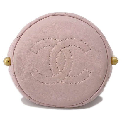 Chanel Pearl ChainShoulder Bag Pink AS2529 Leather