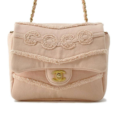 Chanel COCO Flap ChainShoulder Bag Pink AS1595 Denim