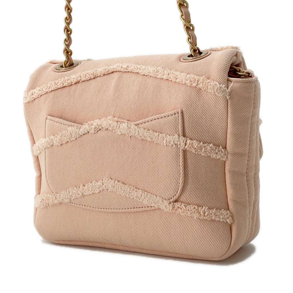 Chanel COCO Flap ChainShoulder Bag Pink AS1595 Denim