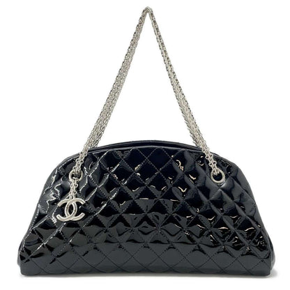 Chanel Mademoiselle Bowling Bag Black A49854 Patent Leather