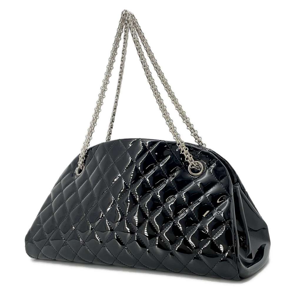Chanel Mademoiselle Bowling Bag Black A49854 Patent Leather