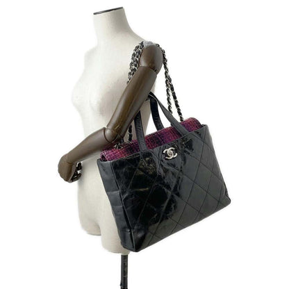 Chanel Matelasse Portobello 2wayChainBag Black Leather Tweed