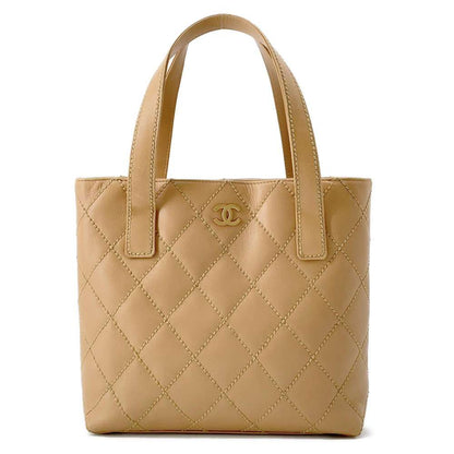 Chanel Matelasse Wild Stitch HandBag Beige A18126 Leather