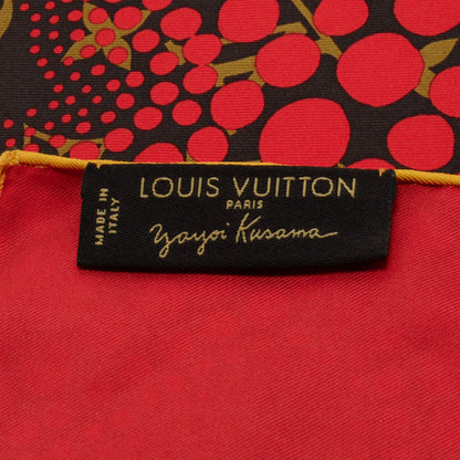 Louis Vuitton Red Silk Yayoi Kusama Scarf