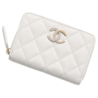 Chanel Matelasse Coin purse White AP4177 Caviar Leather