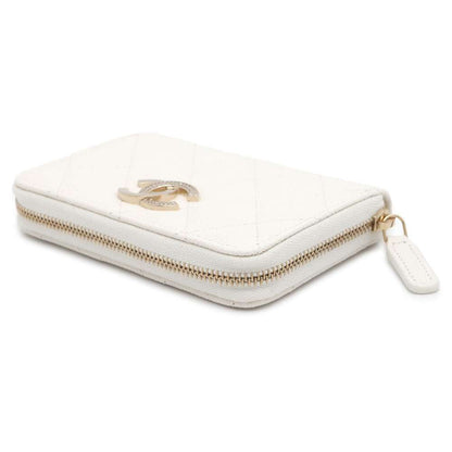 Chanel Matelasse Coin purse White AP4177 Caviar Leather