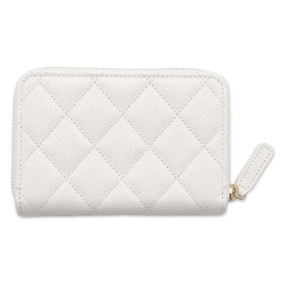 Chanel Matelasse Coin purse White AP4177 Caviar Leather