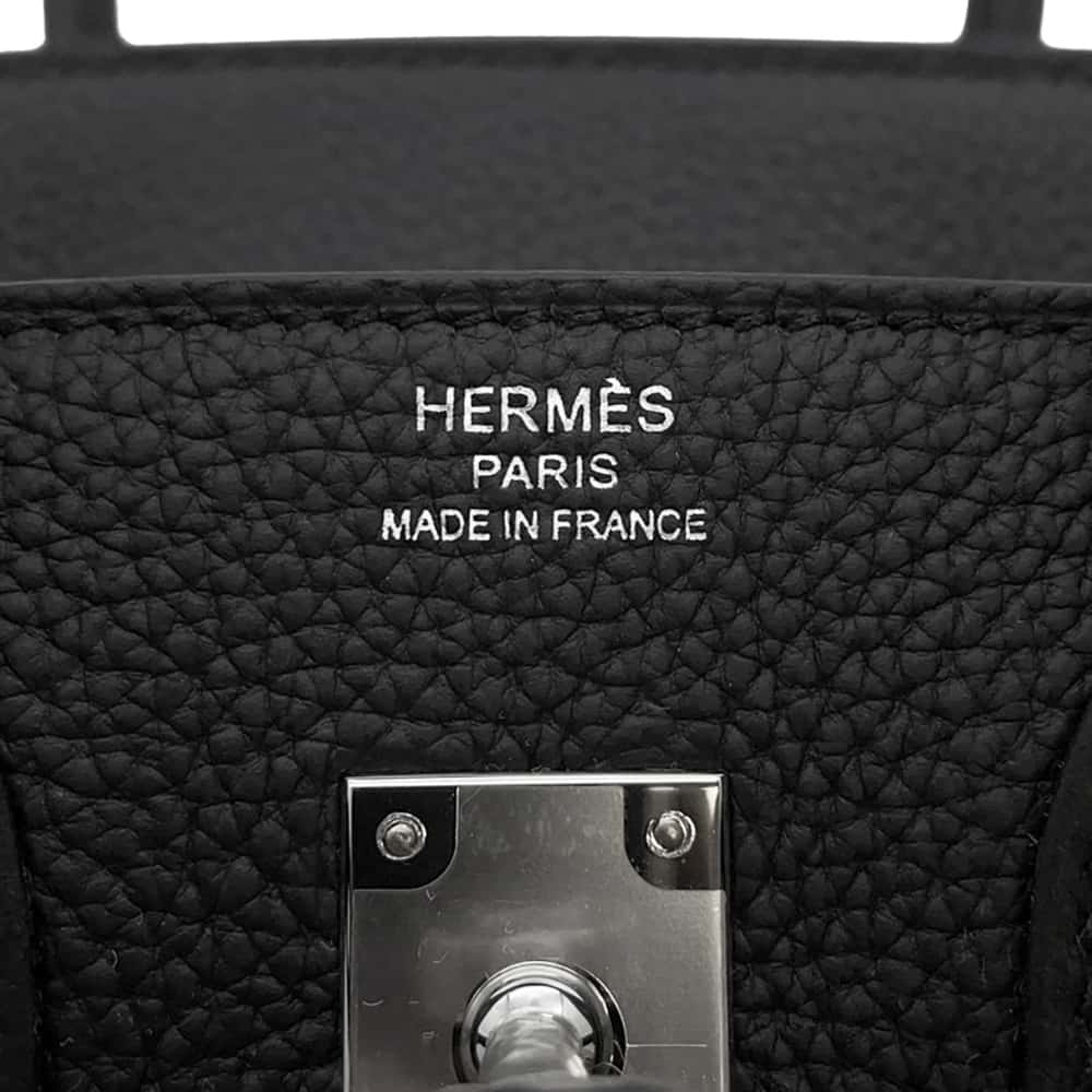 HERMES Birkin Black Togo Leather Size 25