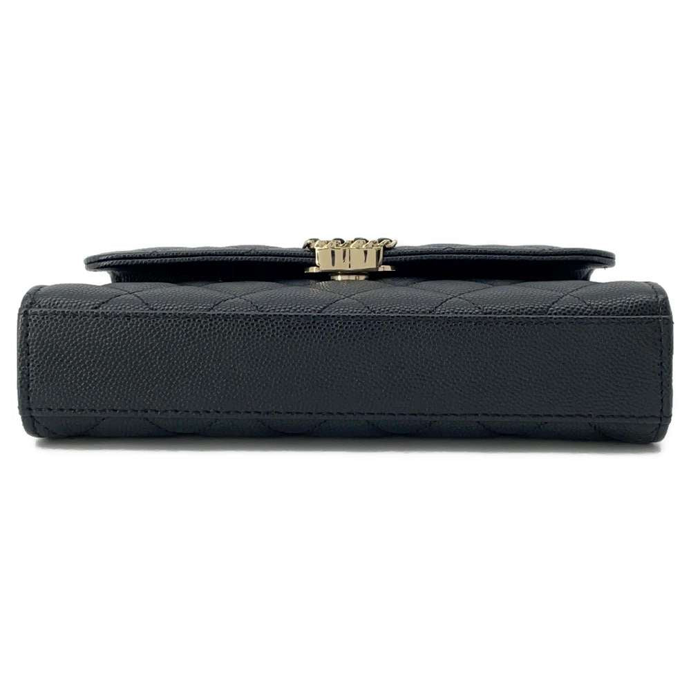 Chanel Matelasse phone case Black AP3238 Caviar Leather