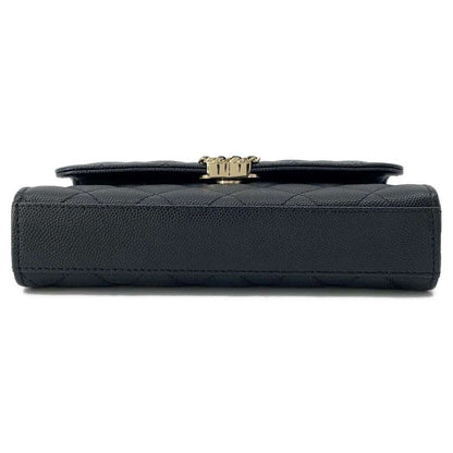 Chanel Matelasse phone case Black AP3238 Caviar Leather