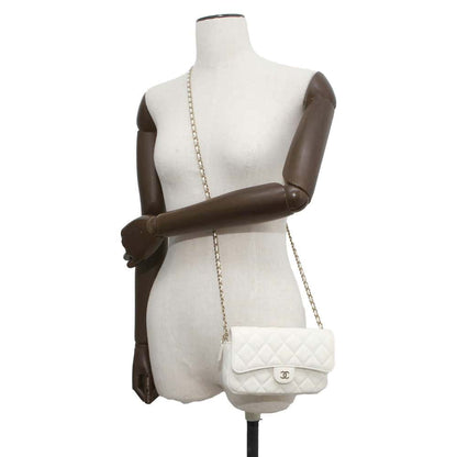Chanel Matelasse Flap Phone Case White AP2096 Caviar Leather